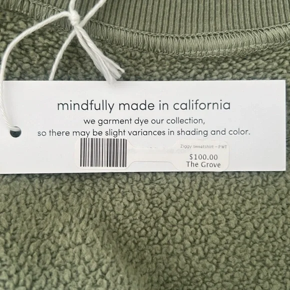 Ziggy sweatshirt. Inside out, cotton fleece bracelet sleeve shrunken crew. NWT. - Picture 7 of 7